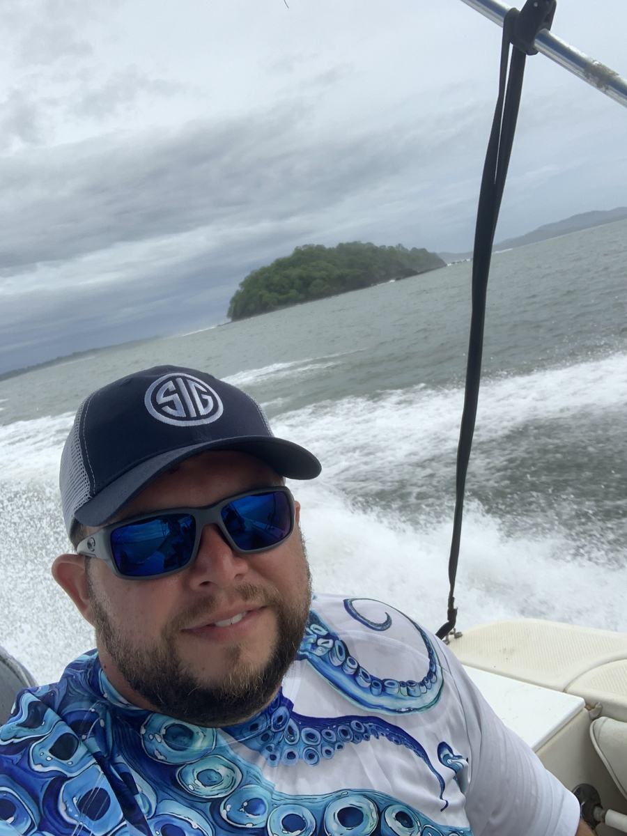 Mark Gabrielli on a boat running out to the fishing grounds
